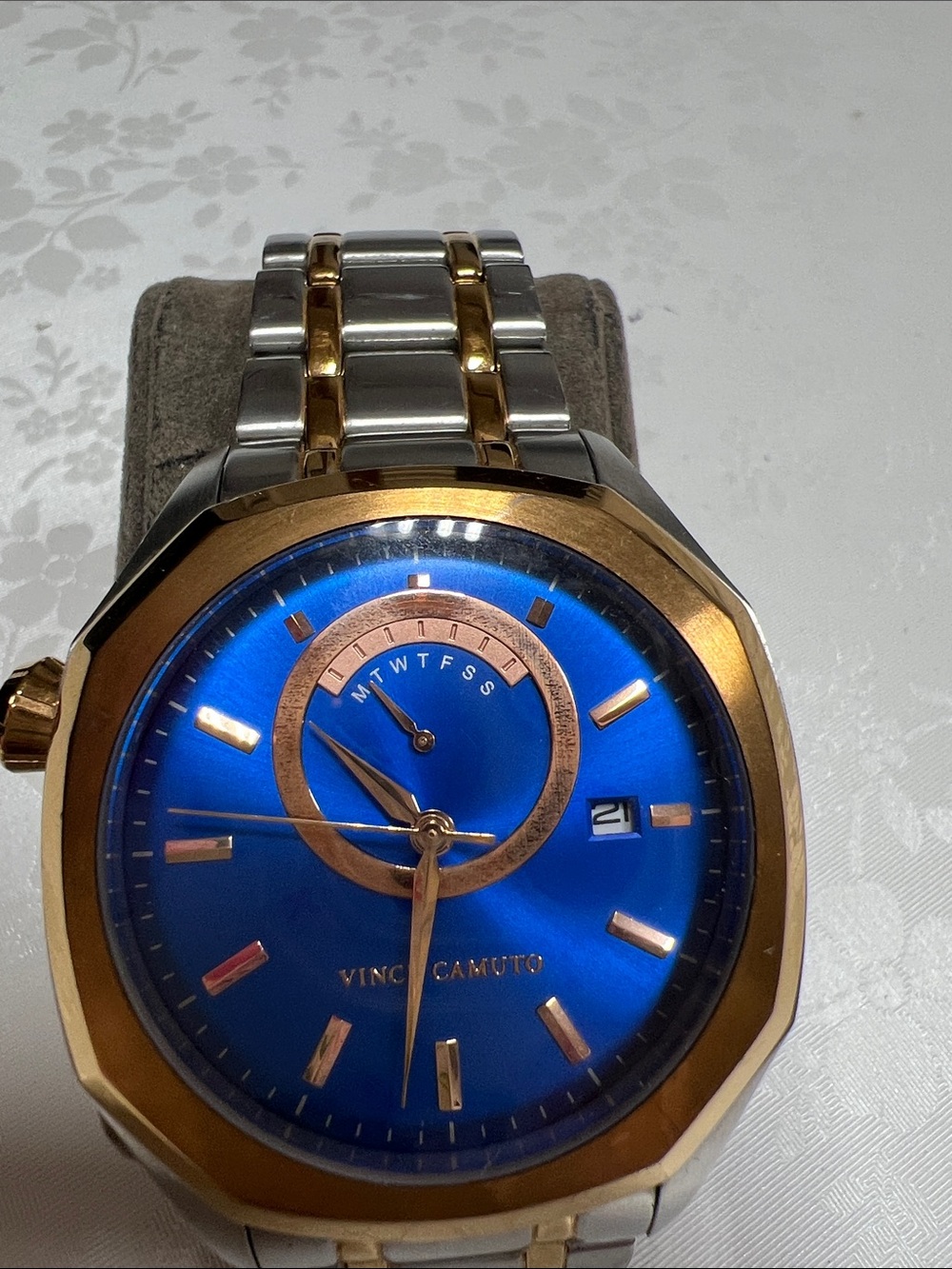 Vince Camuto Blue and Gold Two-Tone Men’s Watch
